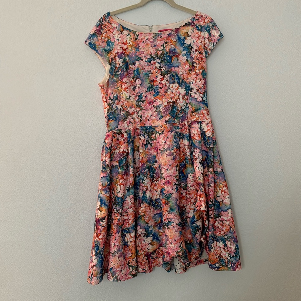 Betsey Johnson Rainbow like Floral Laser Cut Dress